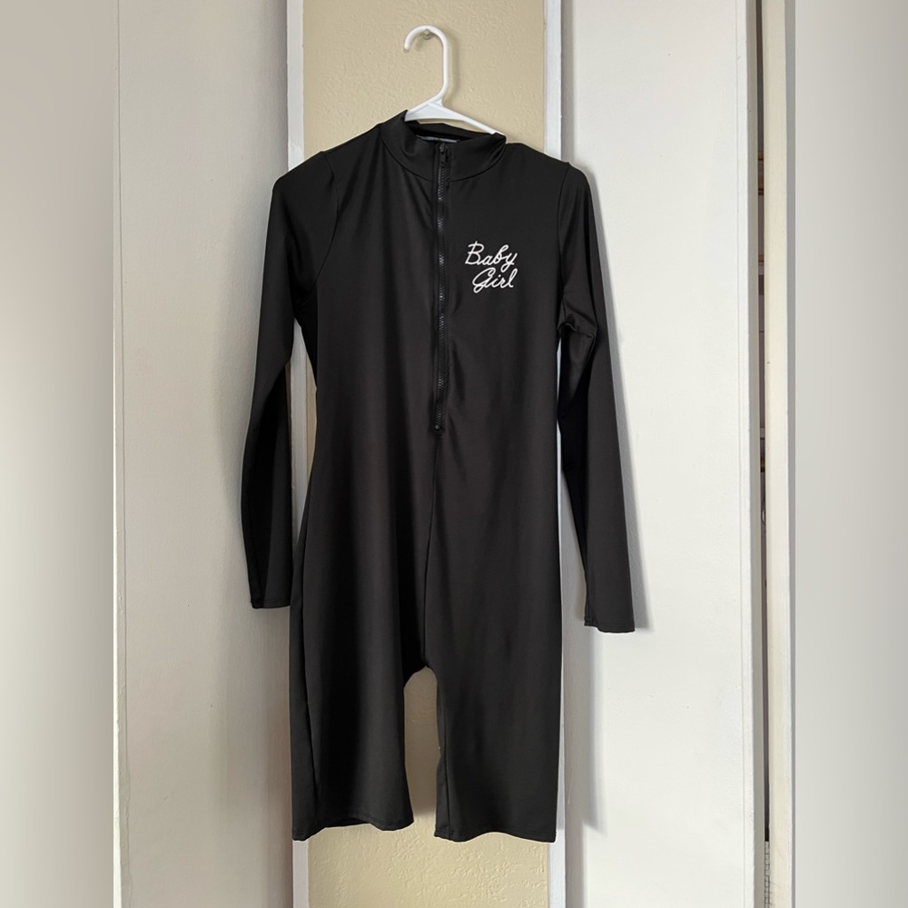 Black long sleeve romper